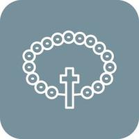 Rosary Line Round Corner Background Icons vector