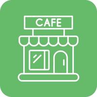 Cafe Line Round Corner Background Icons vector
