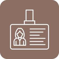 Identification Card Line Round Corner Background Icons vector