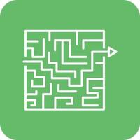 Maze Solution Line Round Corner Background Icons vector