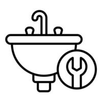 Basin Wrench Line Icon vector