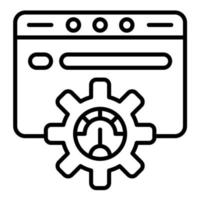 icono de línea de optimización de motores de búsqueda vector