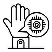 Microchip Implant Line Icon vector