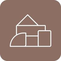 Blocks Line Round Corner Background Icons vector