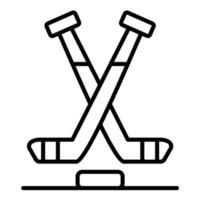 icono de línea de hockey sobre hielo vector