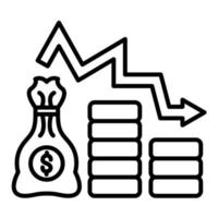 Bankruptcy Line Icon vector