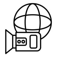 Worldwide Coverage Line Icon vector