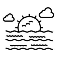 Sea Landscape Line Icon vector