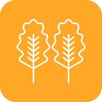 Oak Leaf Line Round Corner Background Icons vector
