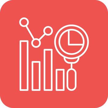 iconos de fondo de esquina redonda de línea de análisis predictivo vector