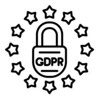 Gdpr Lawsuit Line Icon vector