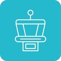 Control Tower Line Round Corner Background Icons vector