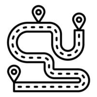 icono de línea de ruta de carrera vector