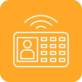 iconos de fondo de esquina redonda de línea de intercomunicación vector