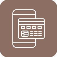Mobile Payment Line Round Corner Background Icons vector