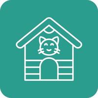 Pet House Line Round Corner Background Icons vector