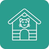 Pet House Line Round Corner Background Icons vector