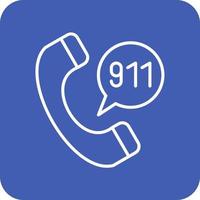 Call 911 Line Round Corner Background Icons vector