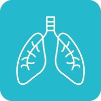 Lungs Line Round Corner Background Icons vector