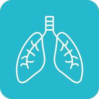 Lungs Line Round Corner Background Icons vector