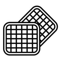 icono de línea de waffle vector