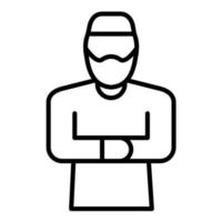 Muslim Man Line Icon vector