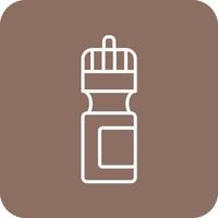 Water Flask Line Round Corner Background Icons vector
