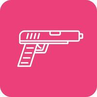 iconos de fondo de esquina redonda de línea de pistola de policía vector