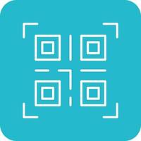 QR Code Line Round Corner Background Icons vector