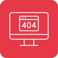 Iconos de fondo de esquina redonda de línea de error 404 vector