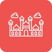 Mosque Line Round Corner Background Icons vector