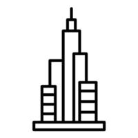 icono de línea burj khalifa vector