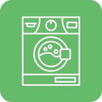 Washing Machine Line Round Corner Background Icons vector