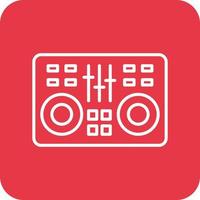 DJ Mixer Line Round Corner Background Icons vector