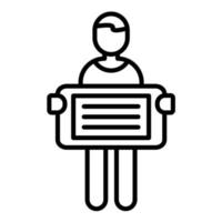 Billboard Man Line Icon vector