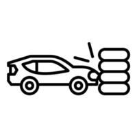 icono de línea de accidente de carrera vector