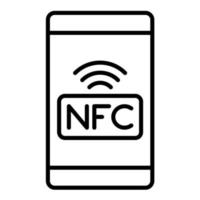 icono de línea nfc vector