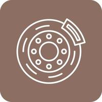 Brake Disc Line Round Corner Background Icons vector