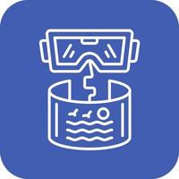 Virtual Reality Line Round Corner Background Icons vector