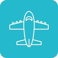 Aircraft Line Round Corner Background Icons vector