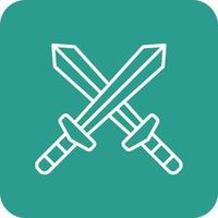 Sword Line Round Corner Background Icons vector