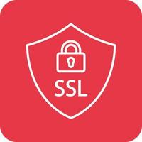 SSL Line Round Corner Background Icons vector