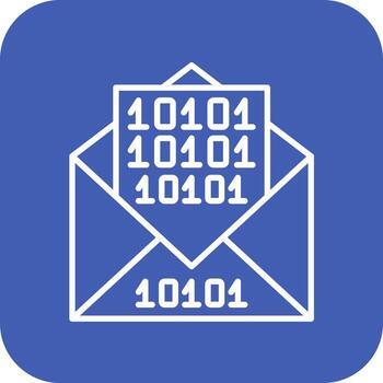 línea de mensajes binarios iconos de fondo de esquina redonda vector