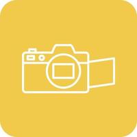 Mirrorless Camera Line Round Corner Background Icons vector