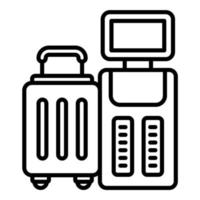 Bag Drop Kiosk Line Icon vector