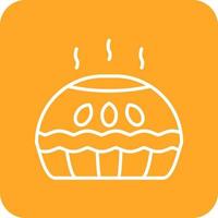 Pie Line Round Corner Background Icons vector