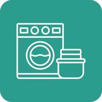 Washing Machine Line Round Corner Background Icons vector