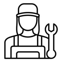 Female Plumber Line Icon vector