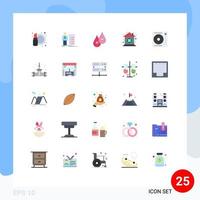 Group of 25 Modern Flat Colors Set for microchip home automation presentation chip plus Editable Vector Design Elements