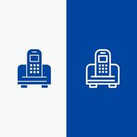 Device Mobile Cell Hardware Line and Glyph Solid icon Blue banner vector